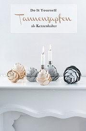 Papier-Tannenzapfen als Kerzenhalter