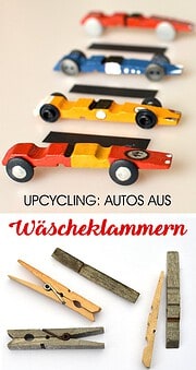 Upcyling-Bastelidee: Autos aus Wäscheklammern