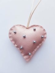 Herz Schlüsselanhänger groß rosa Kunstleder