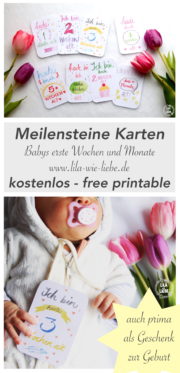 Baby Meilensteine Karten - free printable