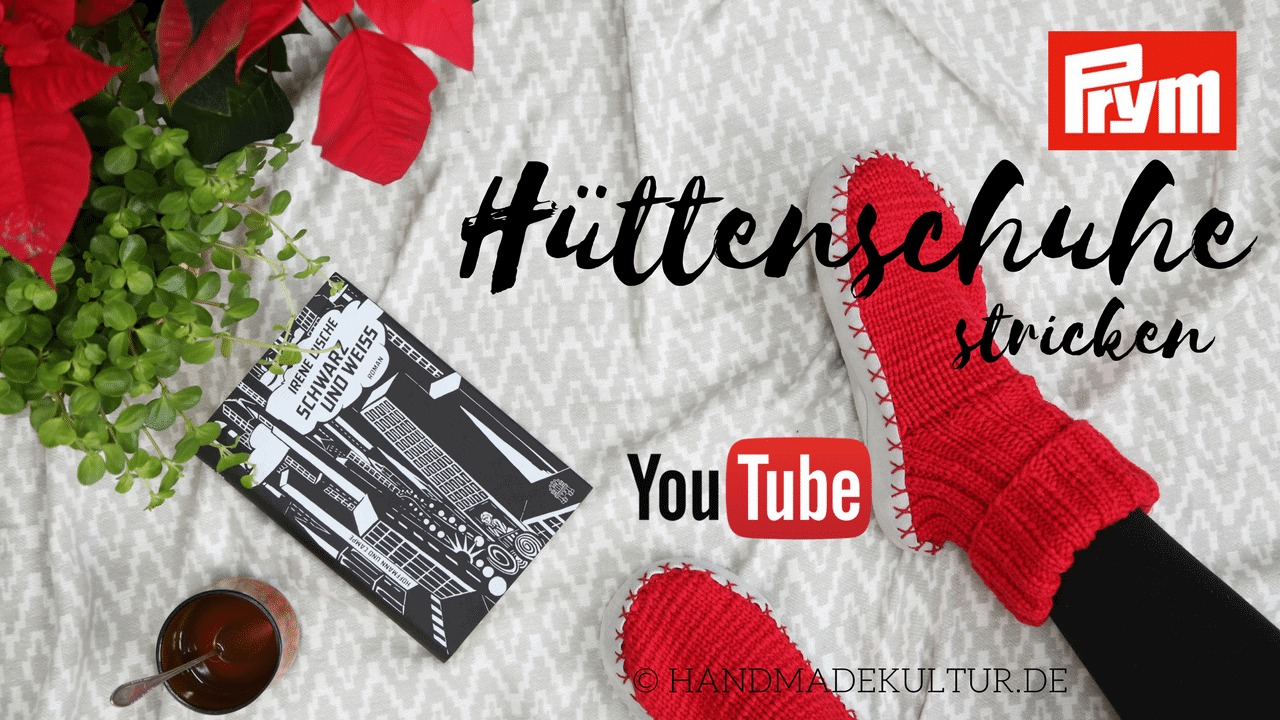 Hüttenschuhe mit Ledersohlen stricken – Video Tutorial