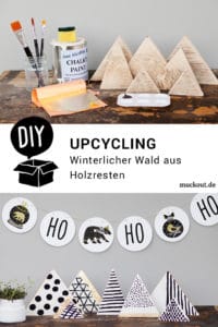Upcycling-Idee: Weihnachtsbäume aus Holz