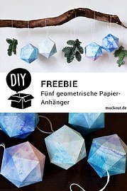 DIY-Idee: Geometrischer Baum- und Fensterschmuck mit Druckvorlage