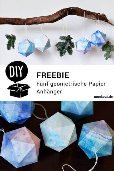DIY-Idee: Geometrischer Baum- und Fensterschmuck mit Druckvorlage