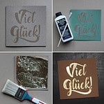 Glückwunschkarte veredelt mit Blattgold (Anleitung & Plotterfreebie „Viel Glück!“)