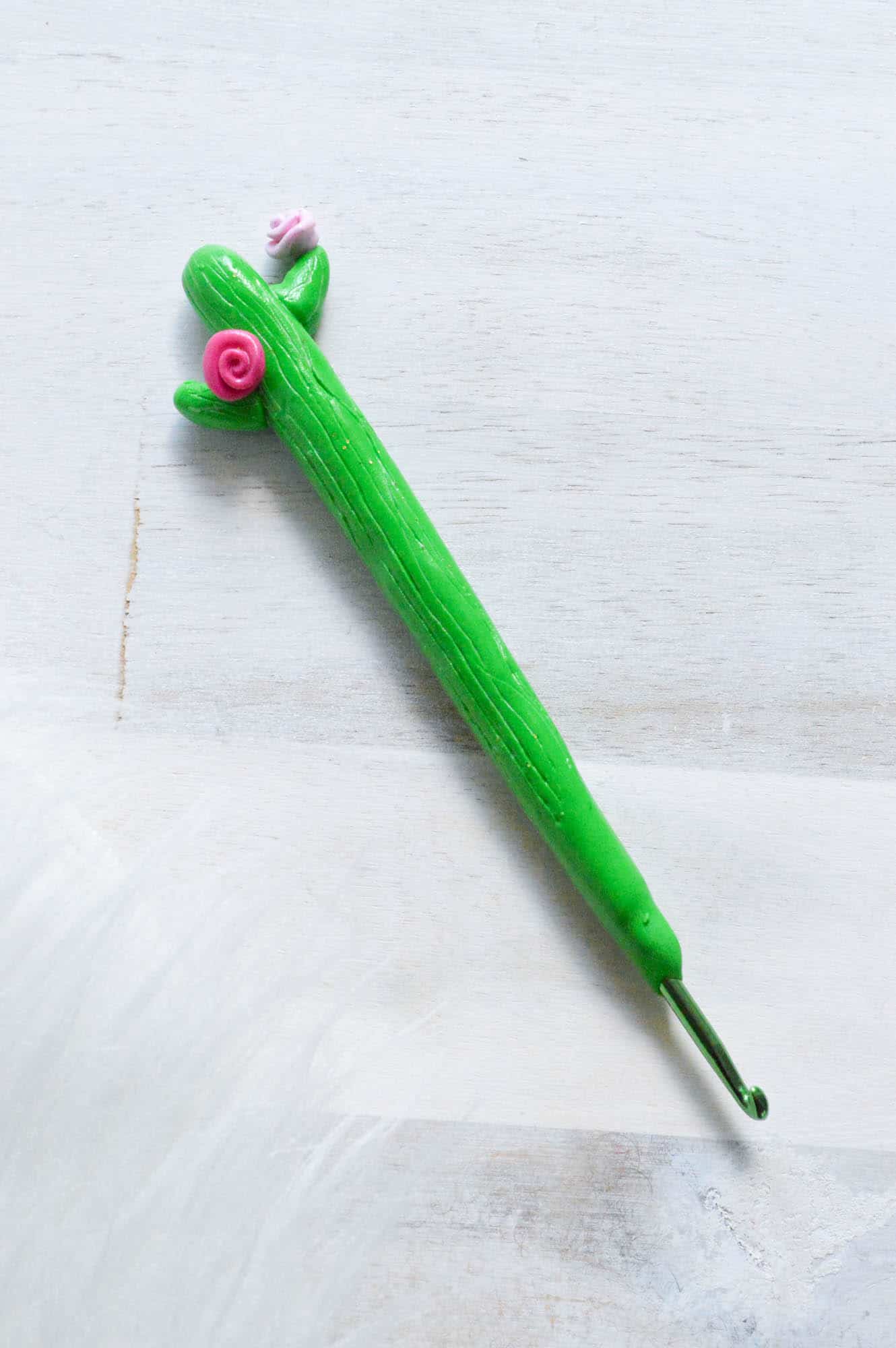 Kaktus Häkelnadel aus Fimo