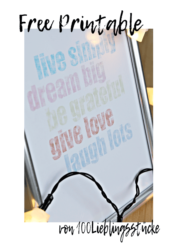 live simply - dream big {Free Printable}