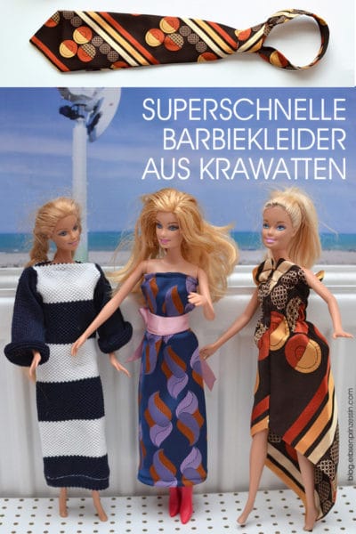 Upcycling: Barbiekleider aus Krawatten