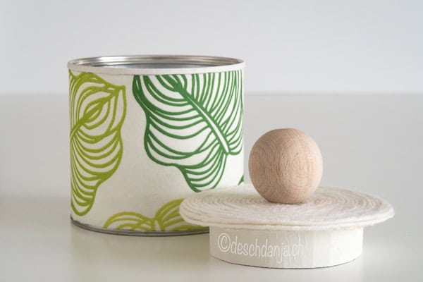 Dosen Upcycling mit Serviette und Wolle