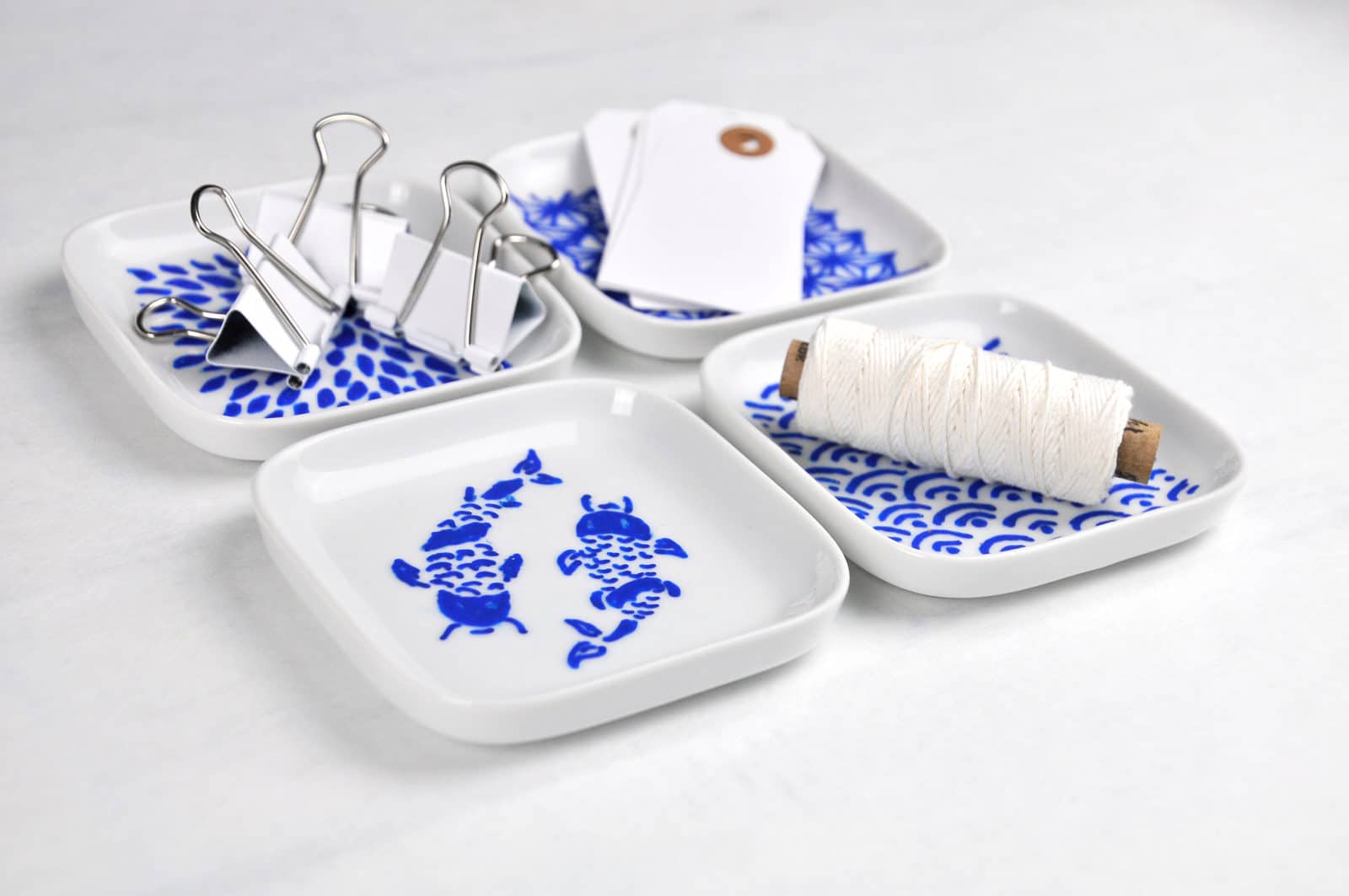 Büroaccessoires mit japanischen Mustern