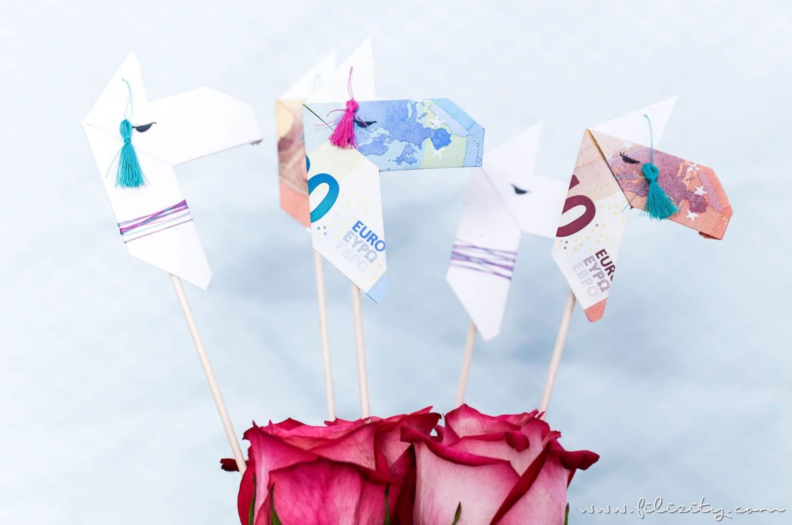 Geldgeschenk Origami Lamas