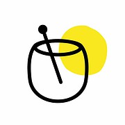 Symbol für Handarbeit und Kreativität mit Nadel und Faden vor gelbem Hintergrund, ideal für DIY, Basteln und kreative Handwerkskunst.