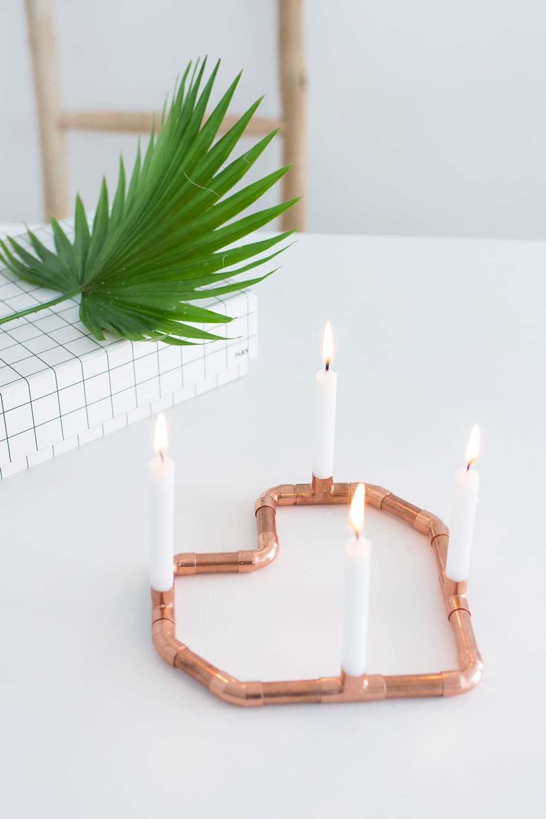 DIY Kerzenständer aus Kupfer in Herzform