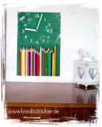 Kunterbunte Schul Uhr basteln