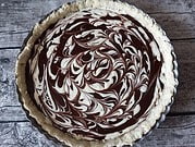 Tarte au Chocolat mit Cheesecake Swirl