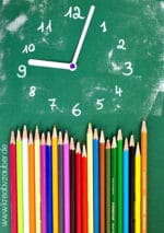 Kunterbunte Schul Uhr basteln