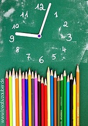 Kunterbunte Schul Uhr basteln