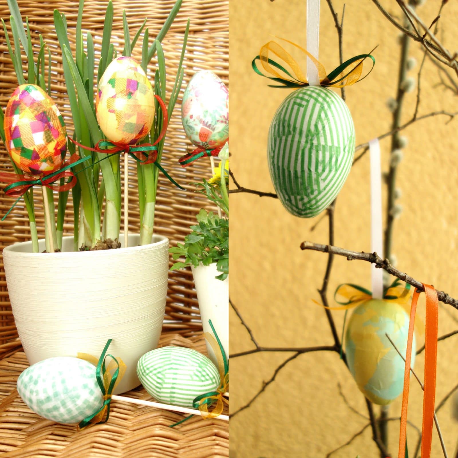 DIY – bunte Ostereier – Styroporeier mit Decoupage Technik verzieren