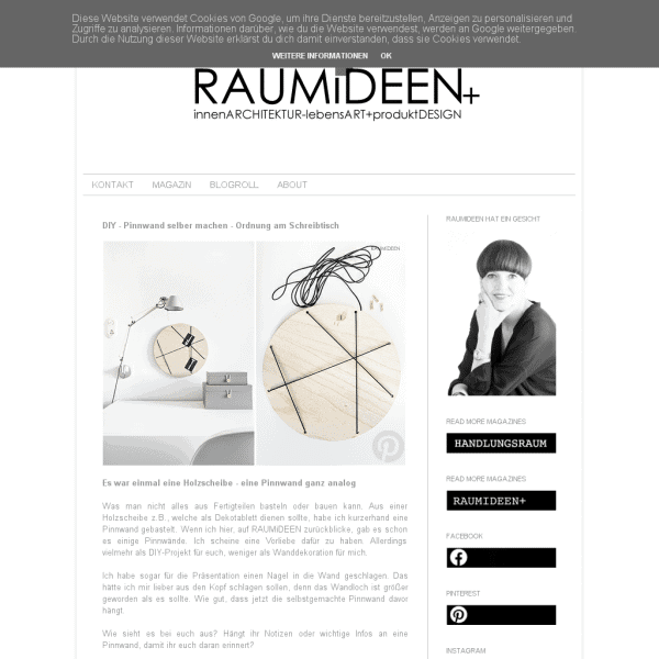 RAUMIDEEN: DIY – Pinnwand selber machen – Ordnung am Schreibtisch