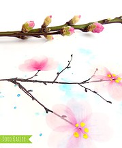 Zweige mit Kirschblüten aus Flower Washi Tape