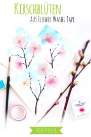 Zweige mit Kirschblüten aus Flower Washi Tape