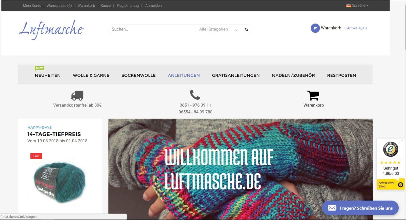 Luftmasche – Wolle und Garne