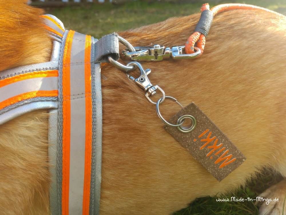 Namensschild für das Hundegeschirr