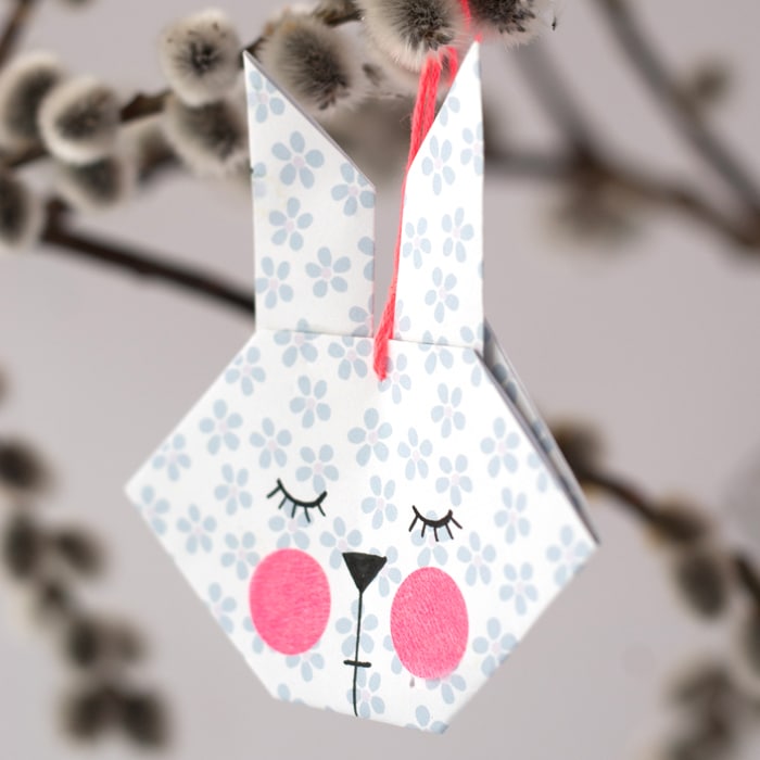 DIY Origami Osterhasen – als Anhänger oder Grusskarte