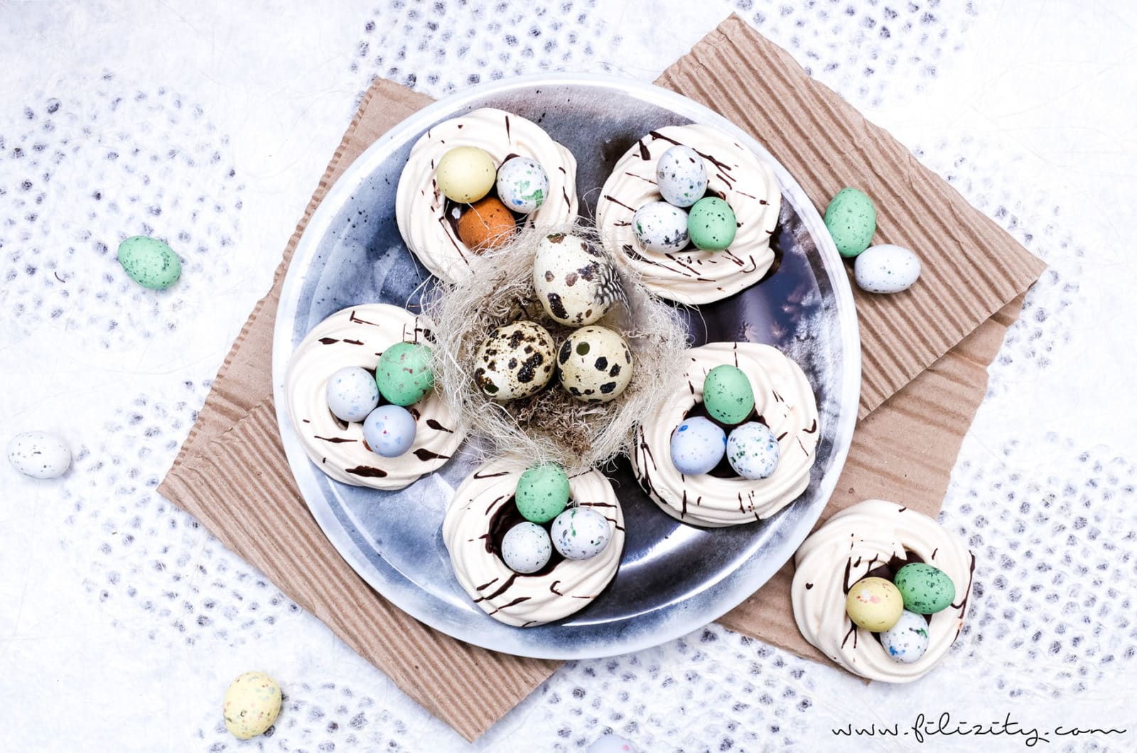 Osternester aus Baiser (Meringue)