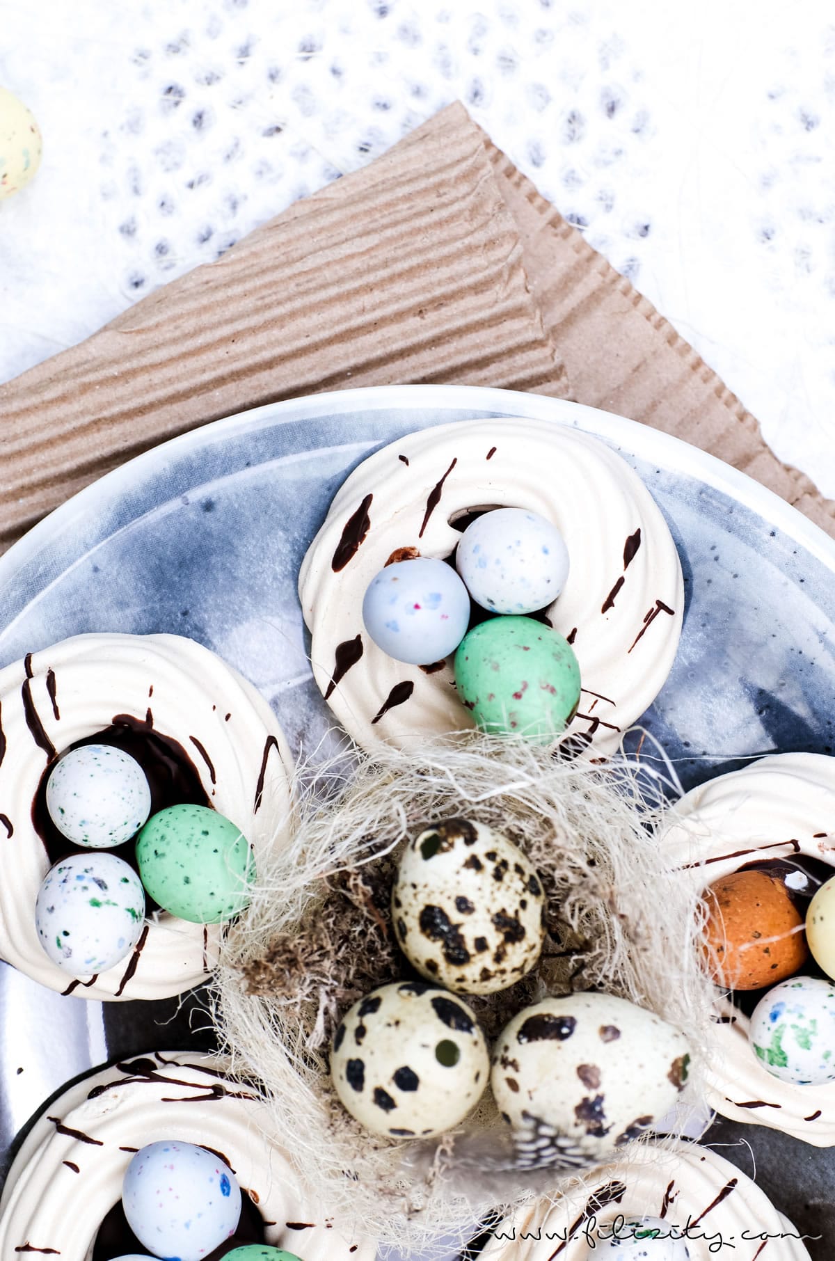 Osternester aus Baiser (Meringue)