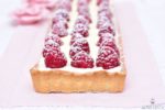 Zarte Himbeertarte mit Mürbeteigboden