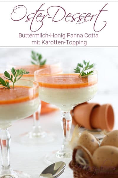 Süßer Osterbrunch: Buttermilch-Honig Panna Cotta mit Karotten-Topping