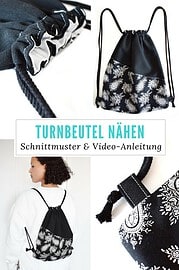 Turnbeutel nähen mit Schnittmuster & Video-Anleitung