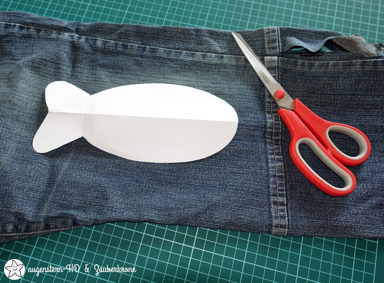 {Anleitung} Fisch-Deko DIY aus Jeans | Download Schablone