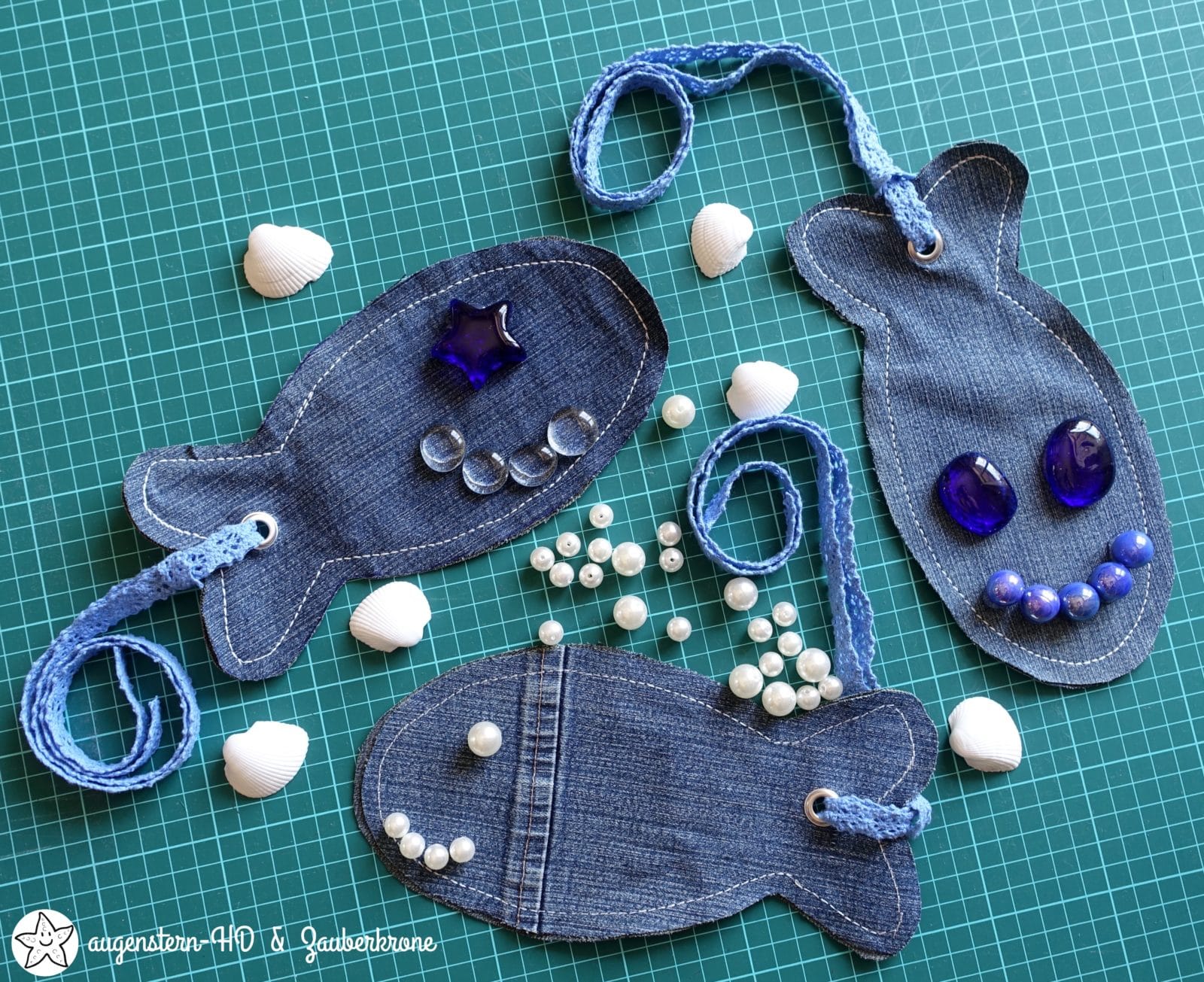 {Anleitung} Fisch-Deko DIY aus Jeans | Download Schablone