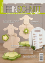 Holzschafe mit Frühlingsdekorationen, handgemachte Dekoideen für Frühling, kreative Bastelarbeiten, handgefertigte Dekorationen, Frühlingstrends 2018, handmadekultur.de.