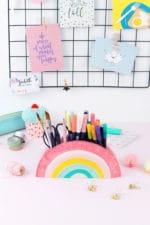 DIY Regenbogen-Utensilo für den Arbeitsplatz