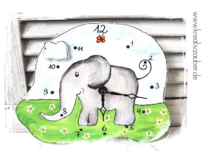Elefantenuhr basteln
