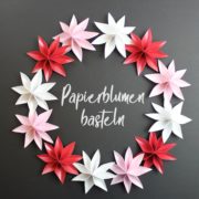 Blumenschmuck auf Papierblumen basteln [Bastelvorlage & Plotterfreebie]