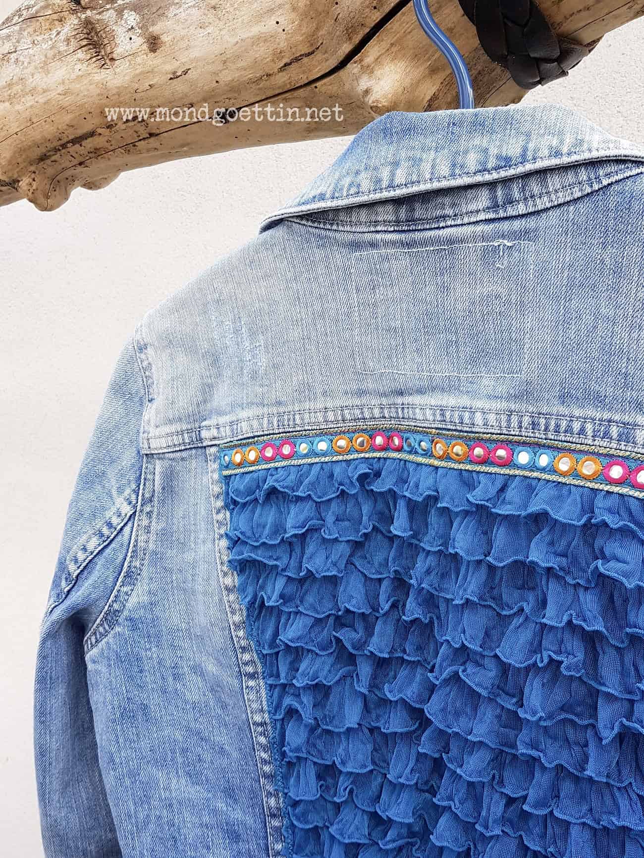DIY-Jeansjacke mit Rüschen/Volants