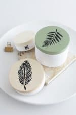 Upcycling Idee: Spanschachteln schablonieren