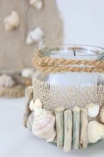 DIY Windlicht mit Holz und Muscheln