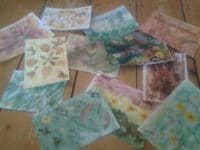 Blätterdruckpostkarten und Blütenpostkarten