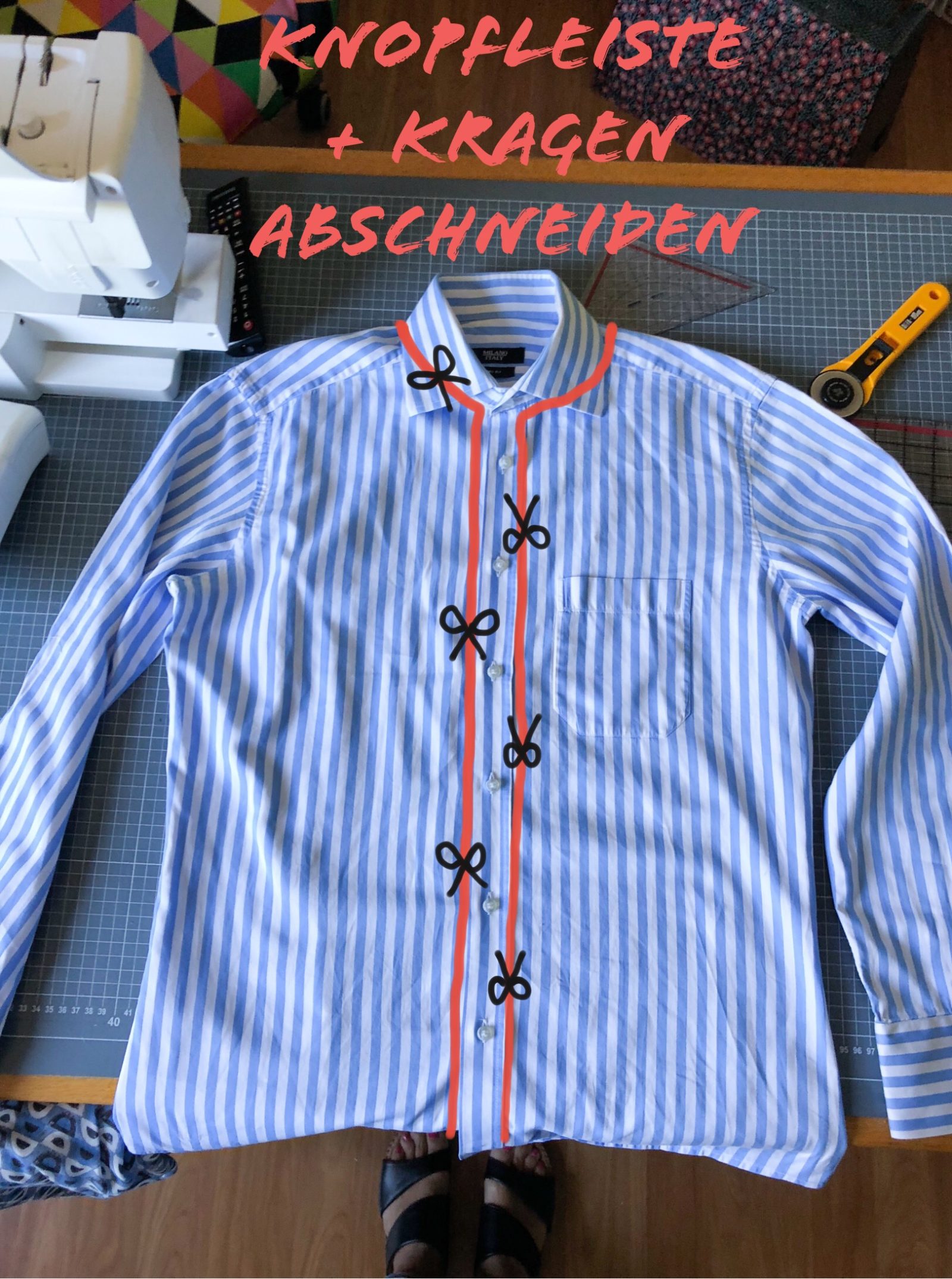 upcycling – Bluse mit Tunikaausschnitt nähen