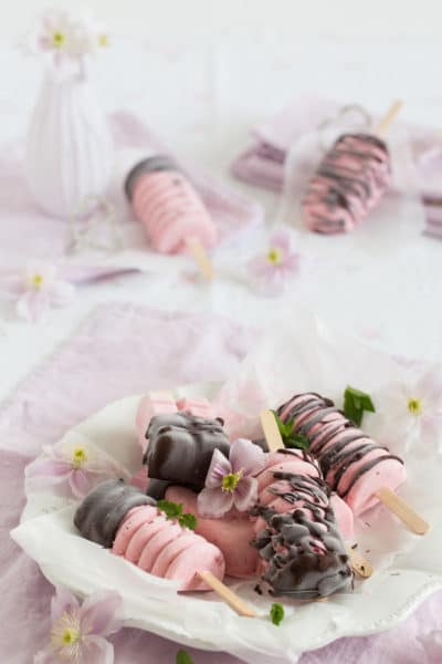 Erdbeer-Minz-Eis