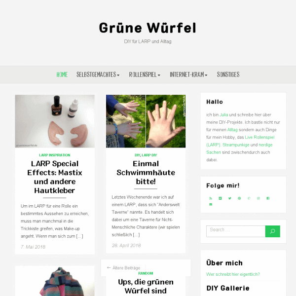 Grüne Würfel - DIY für LARP und Alltag