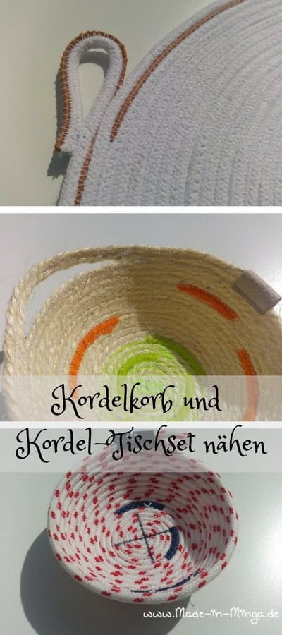 Kordelkorb und Tischset aus Kordel nähen