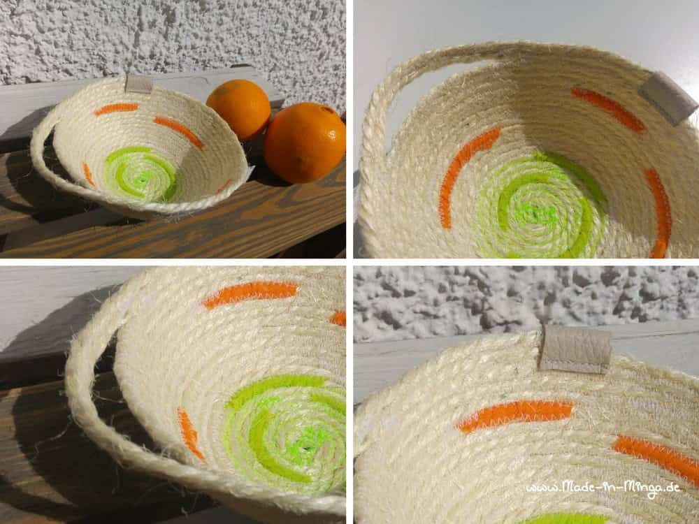 Kordelkorb und Tischset aus Kordel nähen