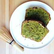 Matcha Kuchen mit weißer Schokolade