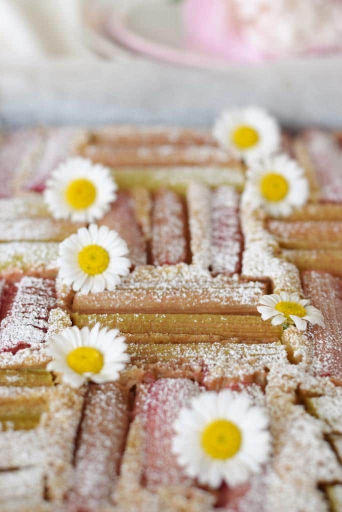 Rhabarber, my LOVE! Easypeasy Rezept für den fluffigsten Rhabarber-Vanille-Blechkuchen
